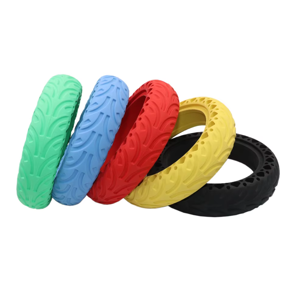 Pneu de 8.5 pouces pour Scooter électrique, amortisseur en nid d'abeille, rouge, caoutchouc solide D