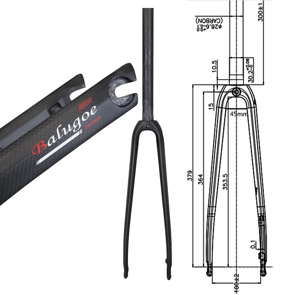 Fourche de vélo tout carbone à freinage direct, modèle Dead Flying Bicycle, fourche de VTT rigide BA