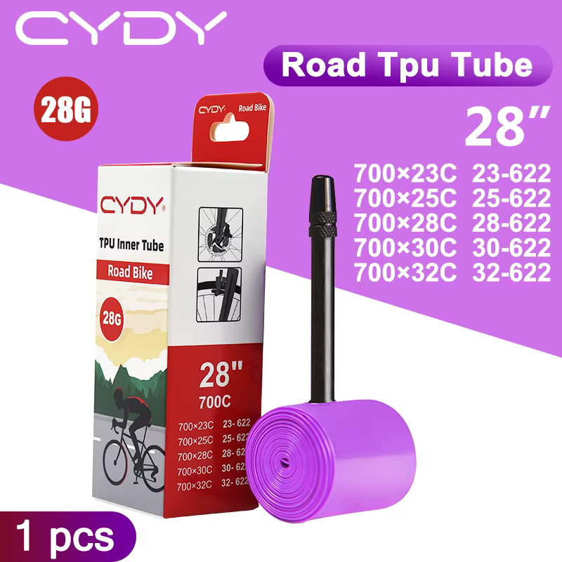 Chambre à air intérieure en TPU CYDY 700C pour vélo, compatible avec pneus 700×23C, 25C, 28C, 30C, 3