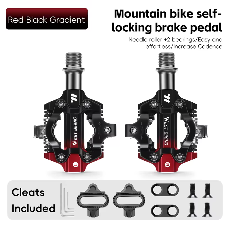 WEST BIKING – pédales autobloquantes pour vtt, en alliage d'aluminium, sans clip, compatibles avec S