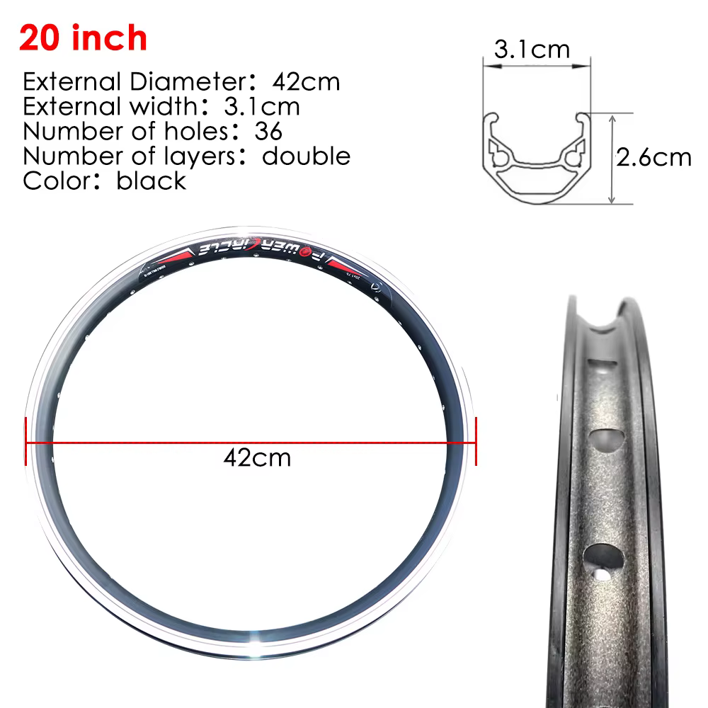 Jantes de vélo 16 18 20 22 24 27.5 26 pouces 700C, jantes de vélo électrique double/simple couche, a