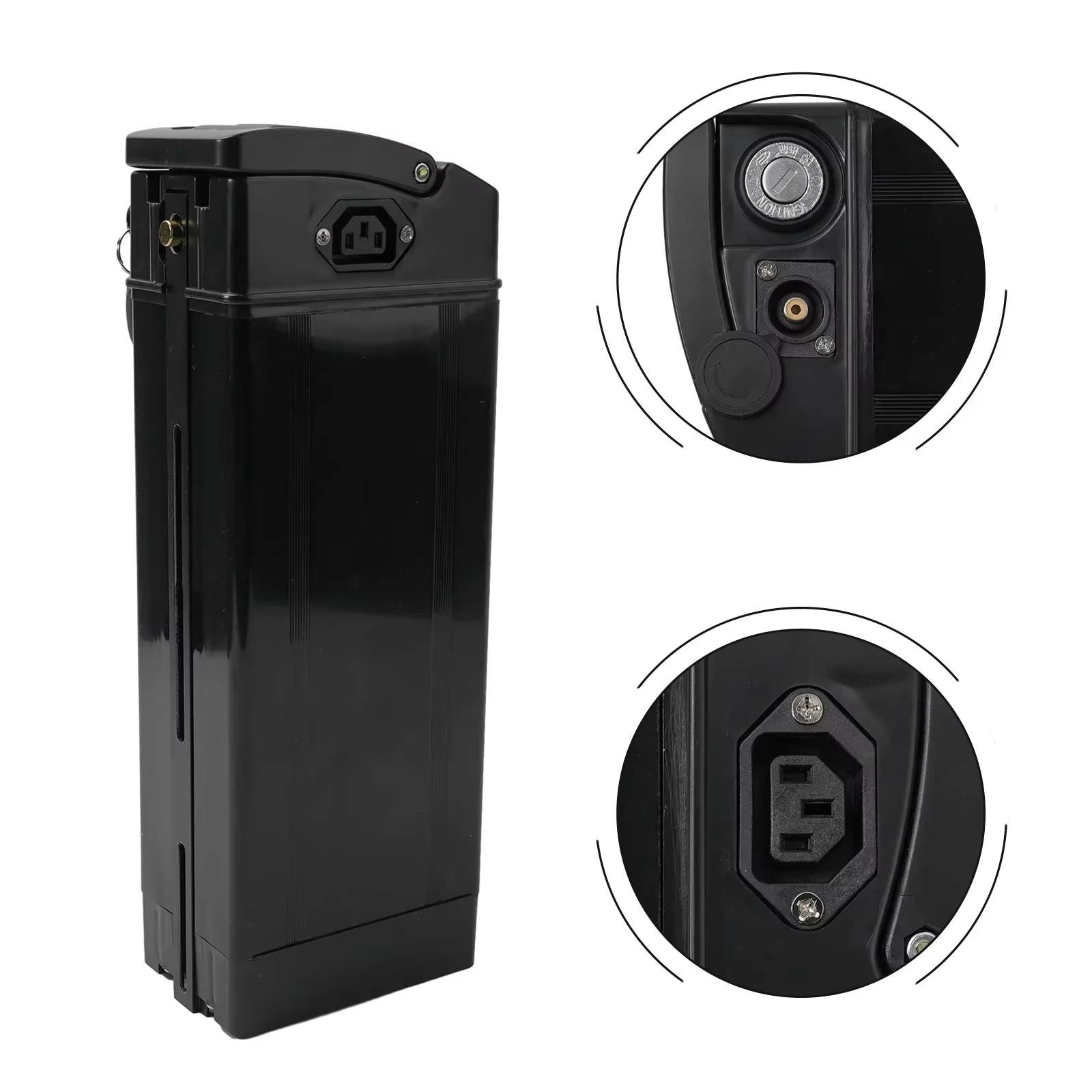 Boîte de batterie de vélo électrique fiable, étui de support de vélo électrique avec Port de sortie 