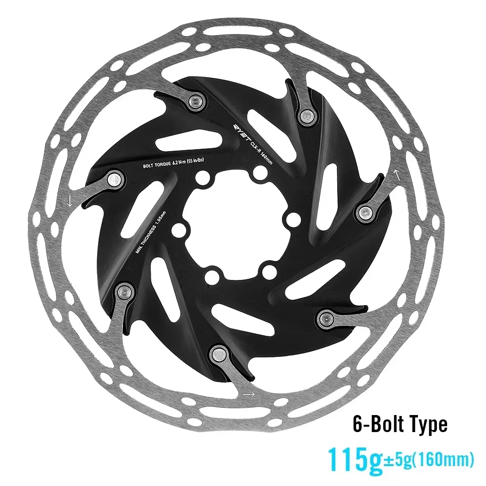 2025 RYET Rotors de frein de vélo 6 boulons et verrouillage central 140mm/160mm pièces de vélo de ro