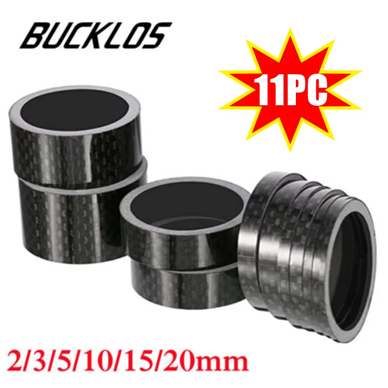 Rondelle de tige de vélo en Fiber de carbone, ensemble de 11 pièces, 1-1/8 pouces, entretoise 28.6mm