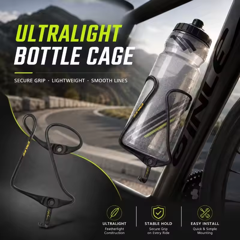 Enlee – porte-bouteille d'eau pour vélo, 9g, ultra léger, en fibre de carbone composite, support de 