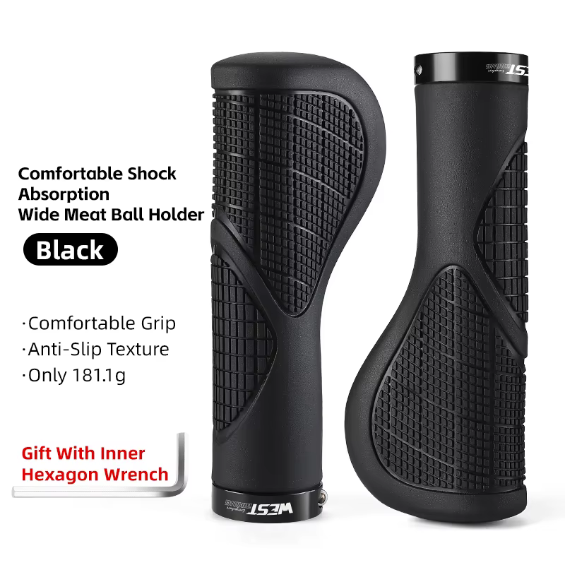 WEST BIKING Poignées de vélo ergonomiques antidérapantes et absorbant les chocs, poignées de guidon 