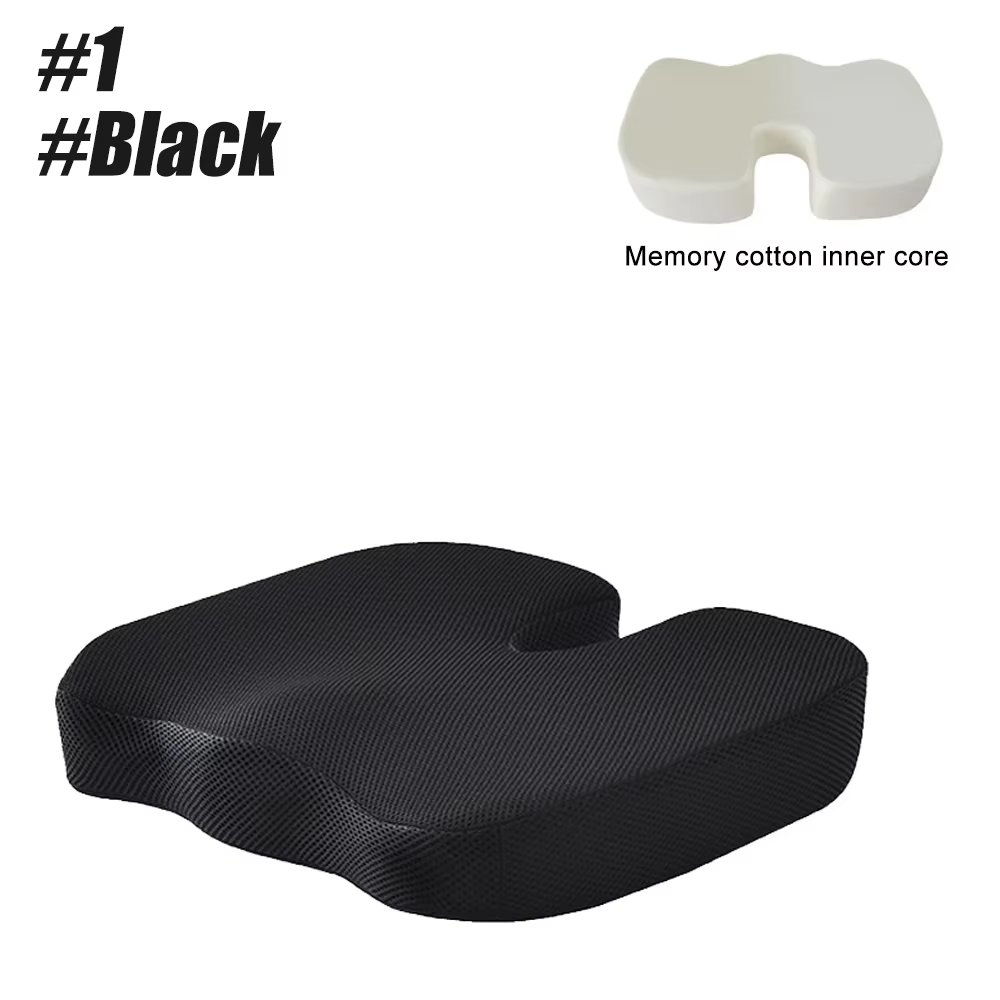 Coussin de siège Coccyx en mousse à mémoire de forme, oreiller en forme de U pour chaise, voiture et