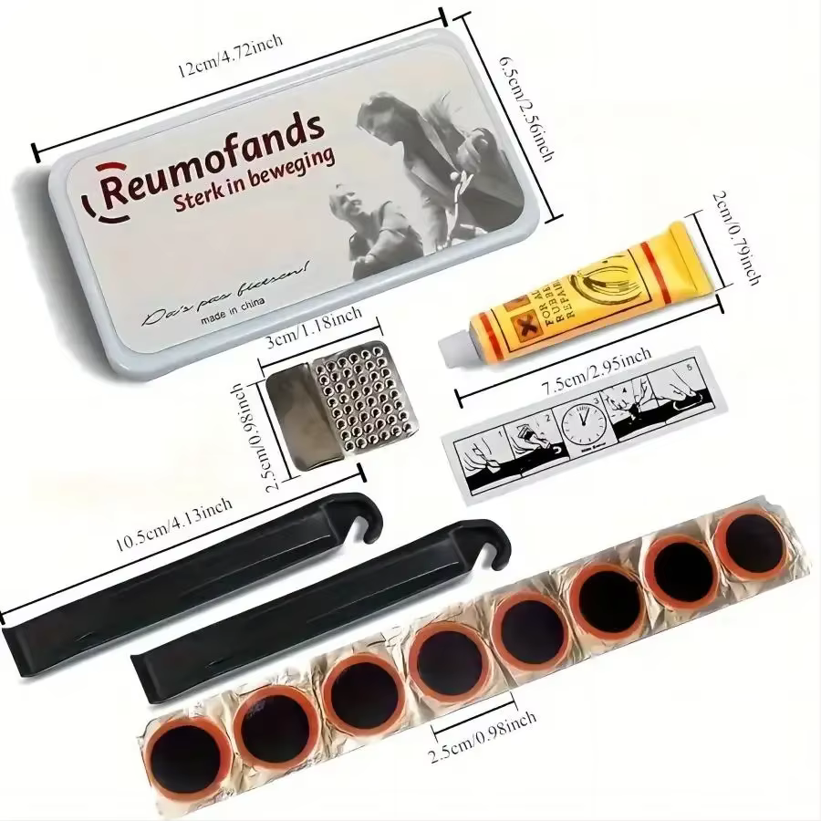 Kit de réparation de pneus de vélo, patchs, Film de meulage, pied de biche, outils multifonctionnels