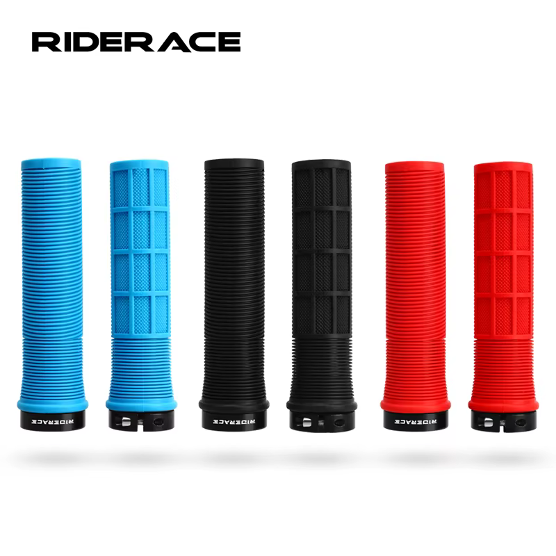 RIDERACE poignées de vélo verrouillage sur VTT poignée de barre couverture TPR caoutchouc antichoc a