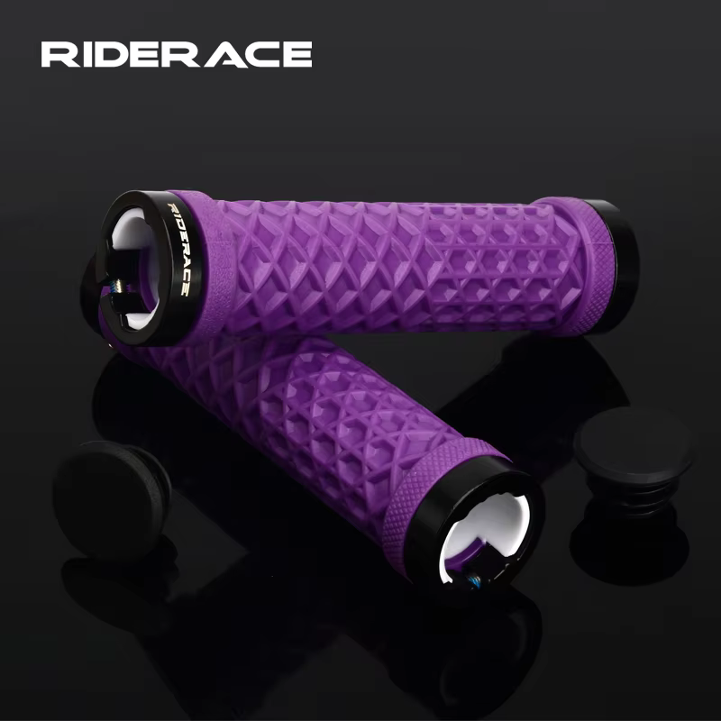 RIDERACE poignées de guidon de vélo en caoutchouc souple vtt serrure de vélo de montagne sur la couv