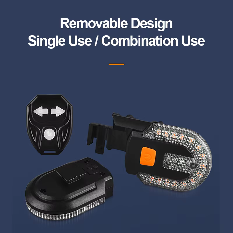 Clignotant de vélo feu arrière feux à distance LED Rechargeable USB lampe de vélo indicateurs sans f