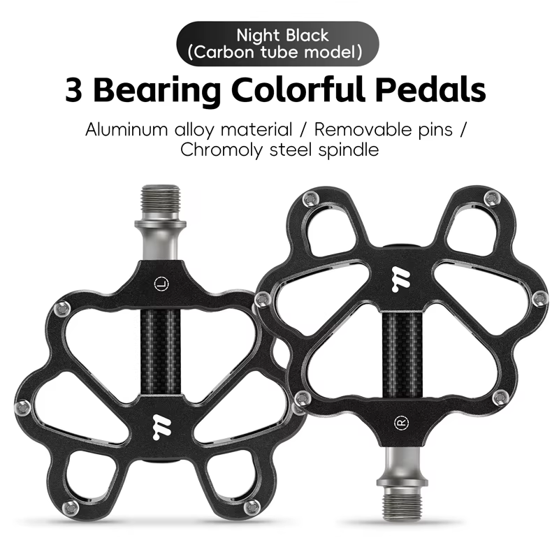 Pédales de vélo WEST BIKING, forme de papillon, creuses, légères, colorées, en fibre de carbone, 3 r