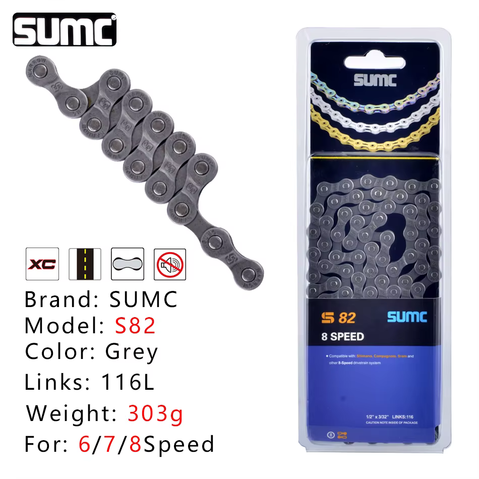 SUMC chaînes de vélo 8 9 10 11 12 vitesses 116 maillons chaînes de vélo de route vtt 8V 9V 10V 11V 1