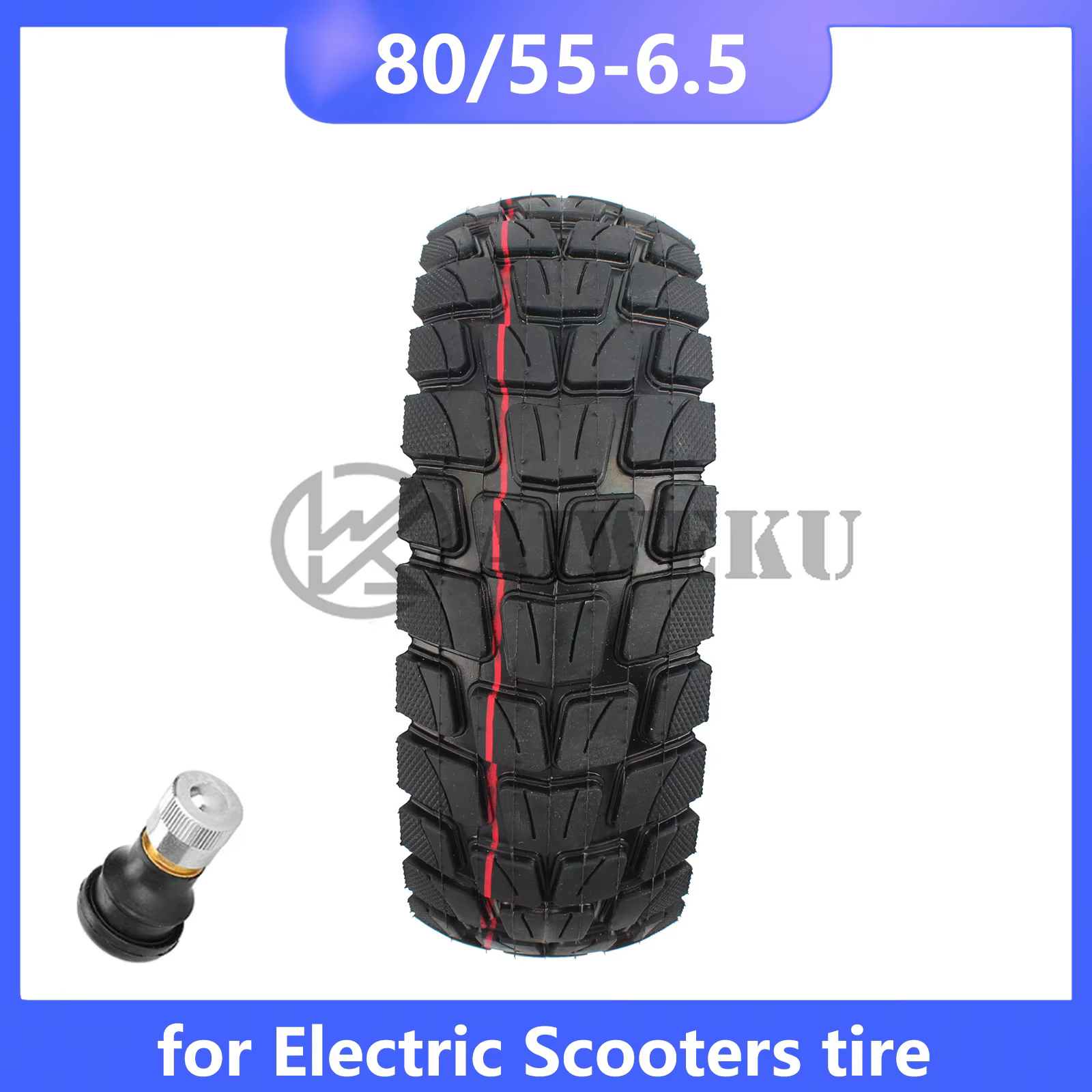 Pièces de Scooter Électrique Tout-Terrain Sans Chambre à Air, Accessoires de Scooter, 10 Pouces, 80/