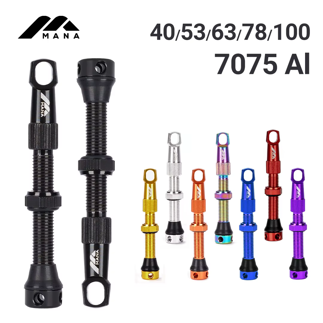 MANA 1 paire de Valve Presta de vélo 40/53/63/78/100mm 7075 en alliage d'aluminium pour route sans c