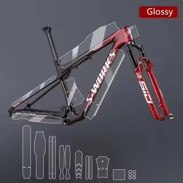 Protecteur de cadre de vélo de route en TPU, autocollant de protection de vélo vtt résistant aux ray