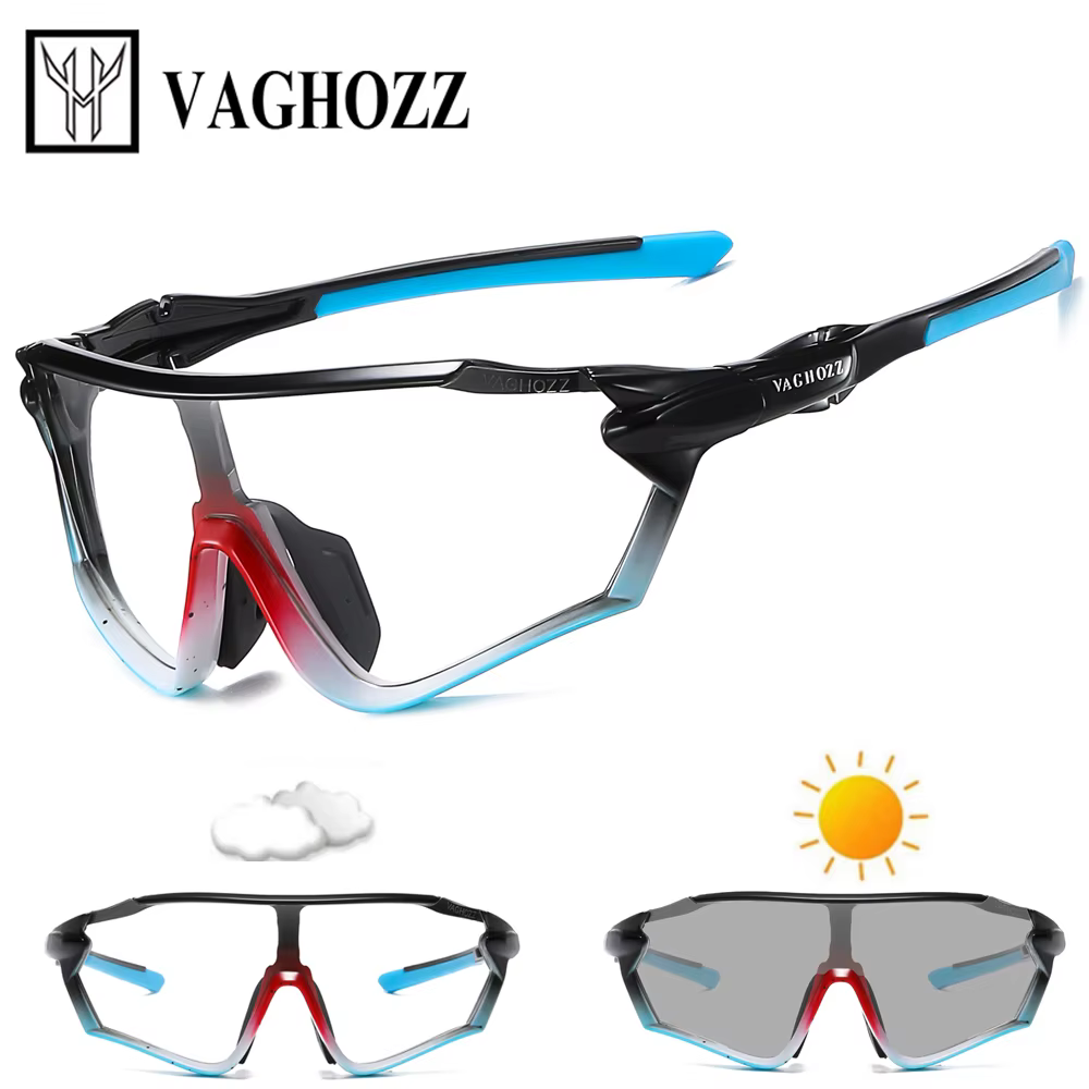 VAGHOZZ flambant neuf UV400 et lunettes de cyclisme photochromiques lunettes de soleil en plein air