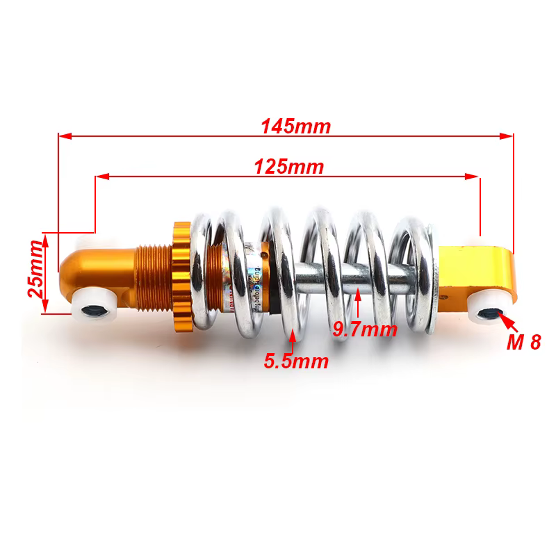 Amortisseur arrière de 125 mm, amortisseur à ressort arrière, distance centrale pour vélo électrique