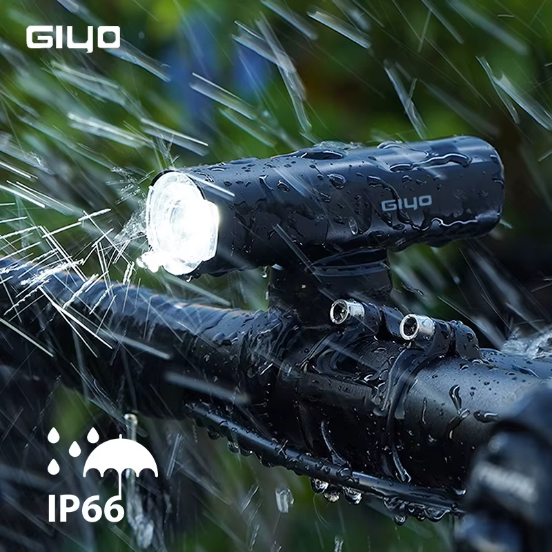 Giyo-Eclairage avant de vélo, lampe de sauna, lentille rotative, charge USB, étanche, antireflet, no