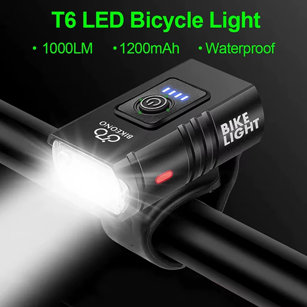 1000LM vélo lumière phare T6 vélo lampe de poche LED USB torche Rechargeable en alliage d'aluminium 