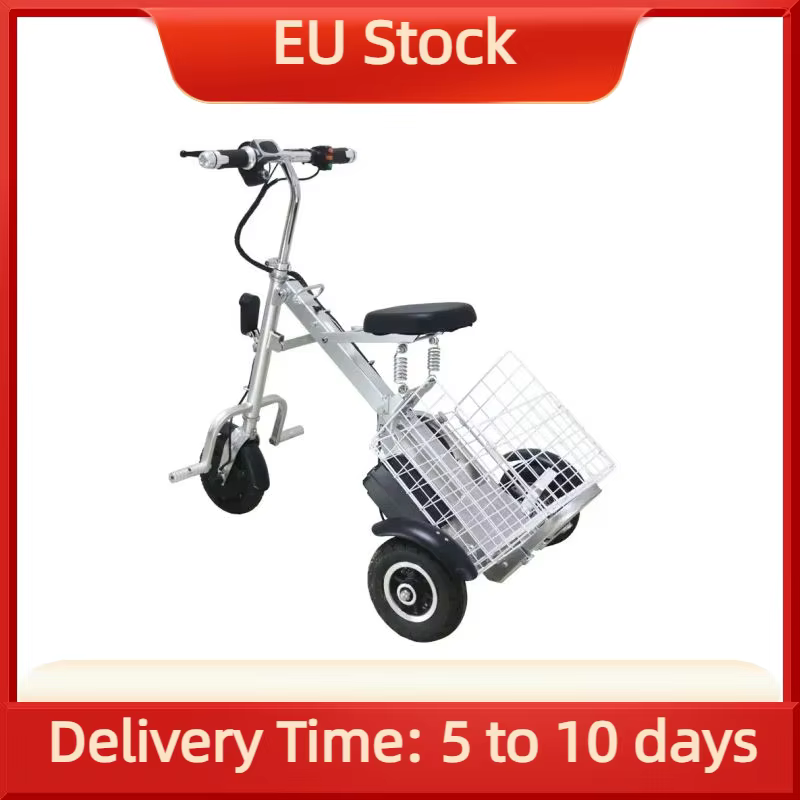 Tricycle Électrique Pliable à 3 Roues pour Senior, Mini Trottinette Électrique Légère avec mir, Batt