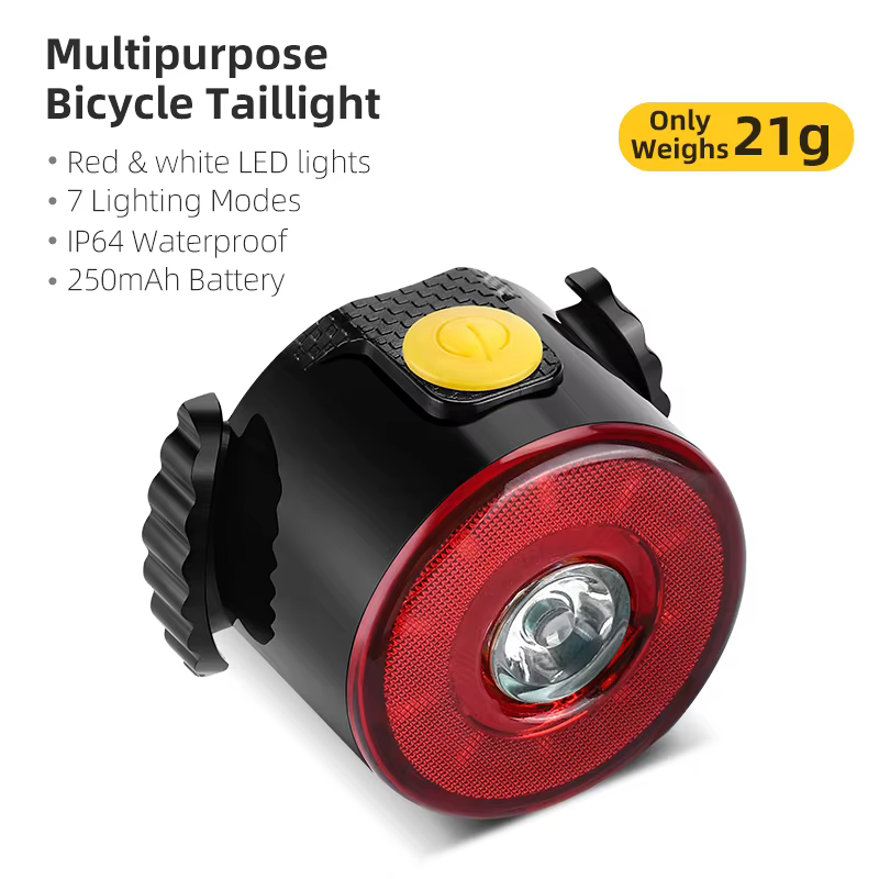 WEST BIKING – feu arrière de vélo, lumière LED rouge et blanche, étanche IP64, feux arrière d'averti