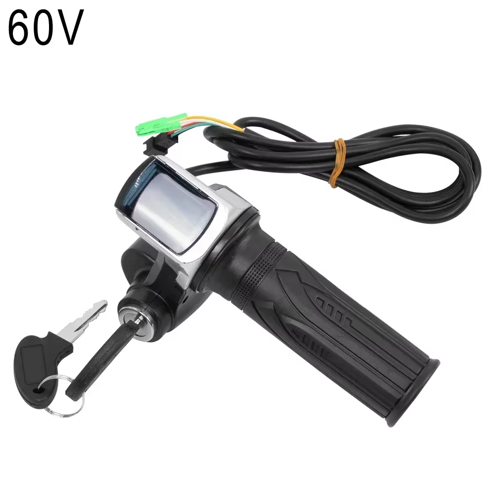 Poignée d'accélérateur de vélo électrique 36V 48V 60V, guidon de vélo électrique avec serrure, accél