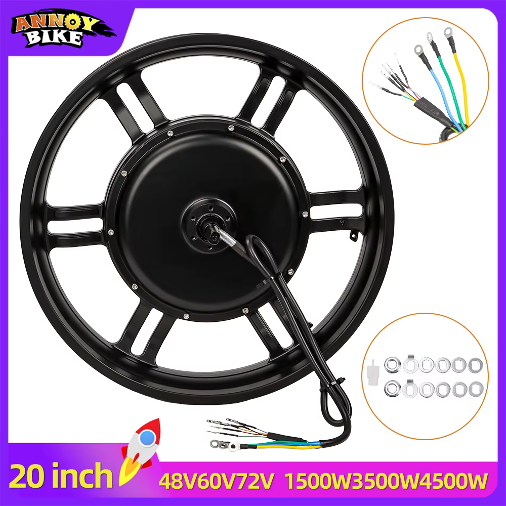 Moteur de vélo électrique 20 pouces 120 N.M, roue de 48V 60V 72V 3500W 4500W, moteur de vélo de neig