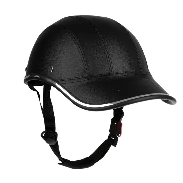 Casque de vélo en cuir ABS avec sangle réglable, casquette de baseball, motocross électrique, sécuri