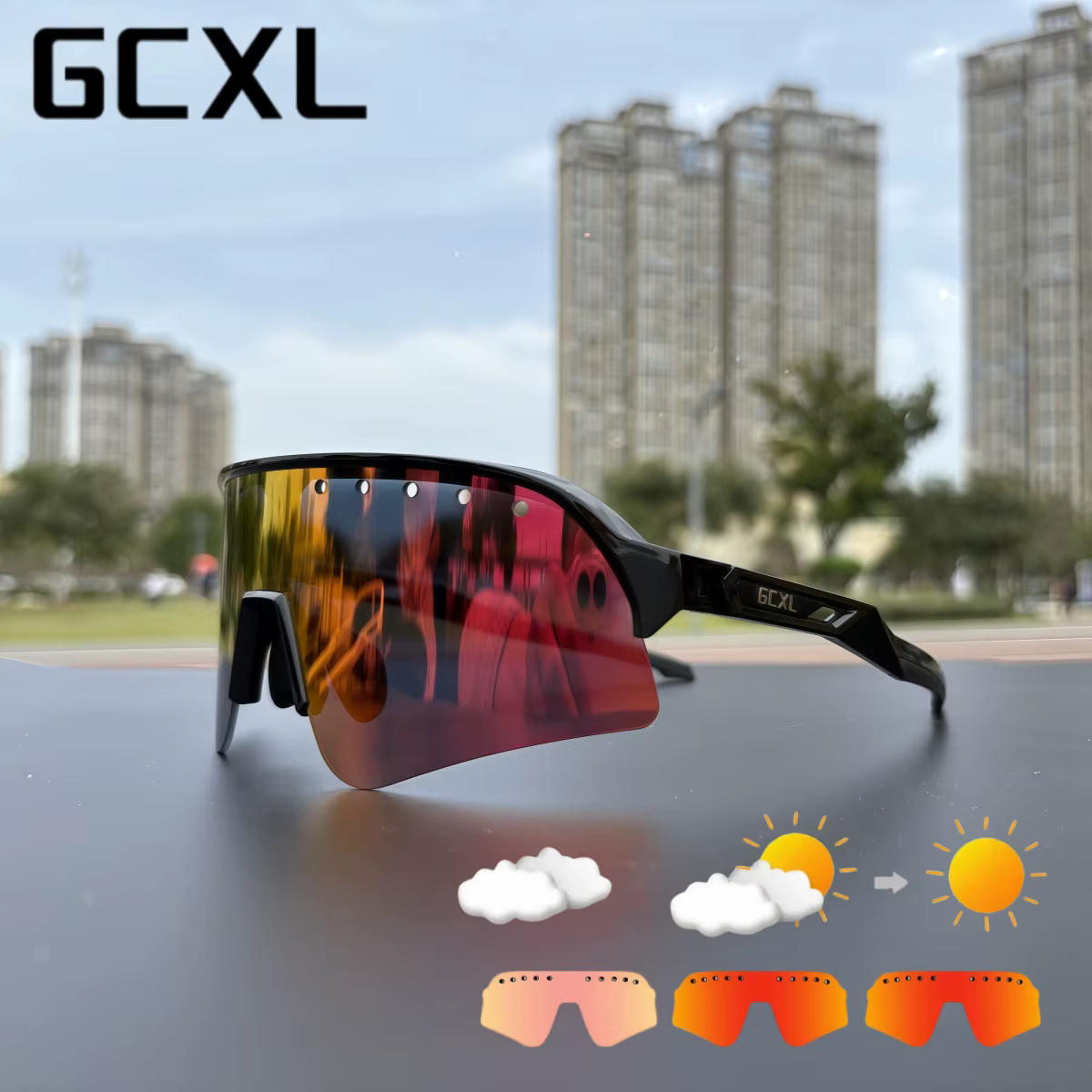 Lunettes de cyclisme avec verres photochromiques, protection UV400, lunettes de soleil pour VTT, vél