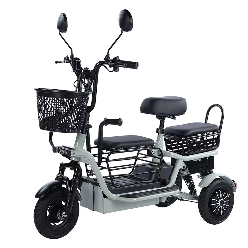 Tricycle électrique pliant pour adultes, avec siège pour enfants, pour famille, 48V, 3 roues, Scoote