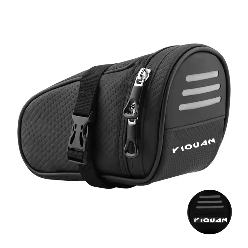 Sac de selle de vélo étanche Portable 1L, sac arrière de vtt réfléchissant, sac de rangement en cuir