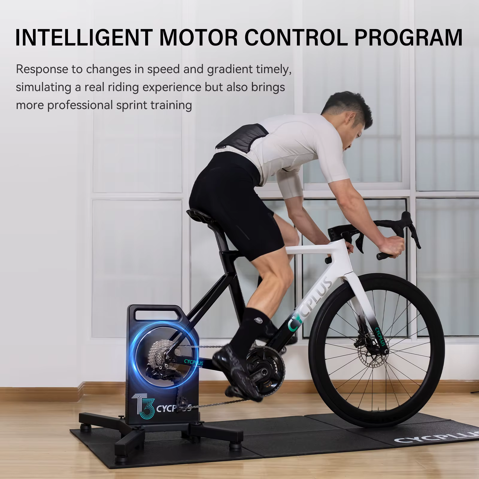 CYCPLUS T3 vélo d'entraînement en salle intelligent entraîneur à domicile rouleau de vélo BLE ANT + 