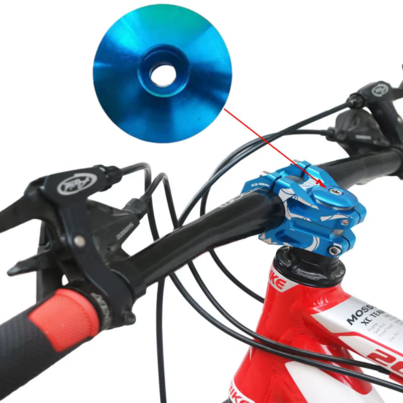 ZHIQU Couvercle de capuchon supérieur de tige de casque de vélo avec vis, écrou étoile de casque et