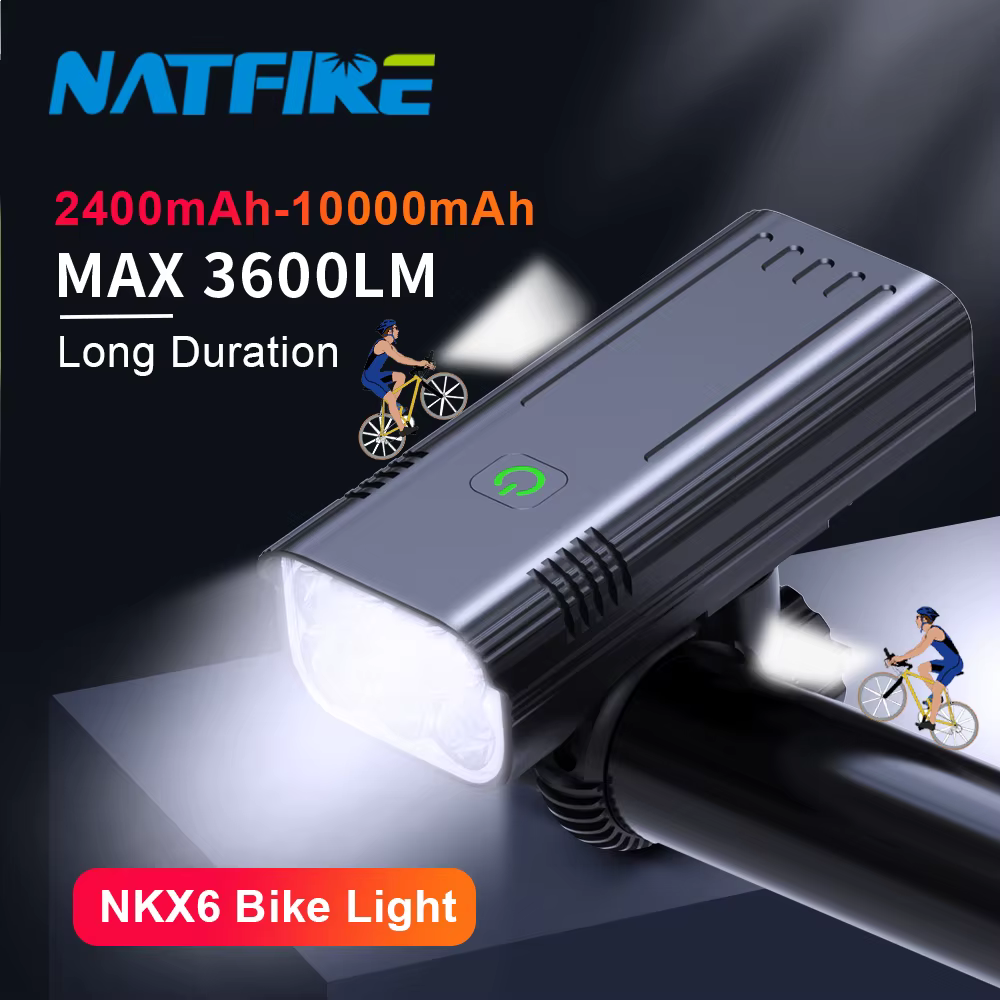 10000mAh 6-8 LED lumière de vélo USB Rechargeable 3600 Lumens phare de vélo lampe de poche Super bri
