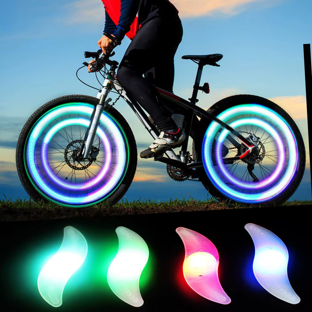 Roue de feu à vent pour vélo de montagne, roue de feu, lampe à rayons, jante lumineuse, lumière de r
