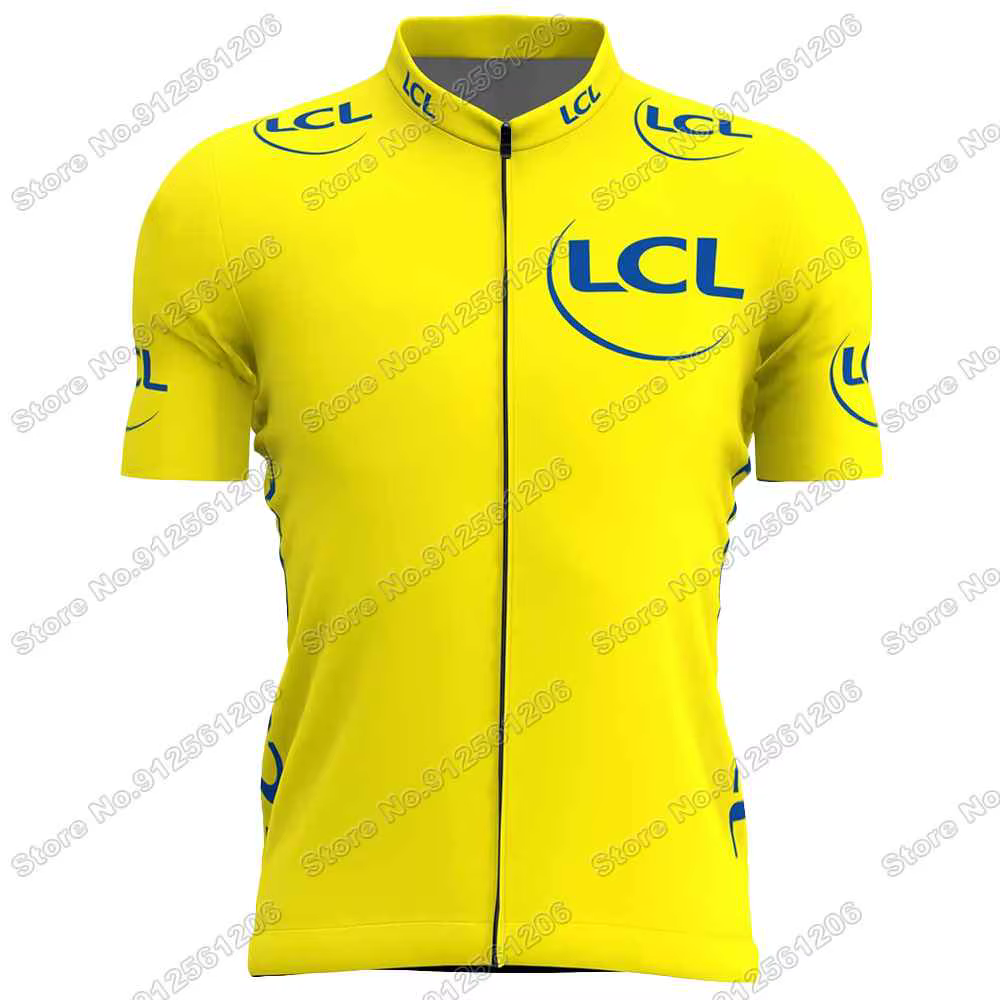 Maillot de Cyclisme France Tour 2026 TDF,Vêtements de cyclisme Jaune Vert Rouge à pois Blanc,Chemise