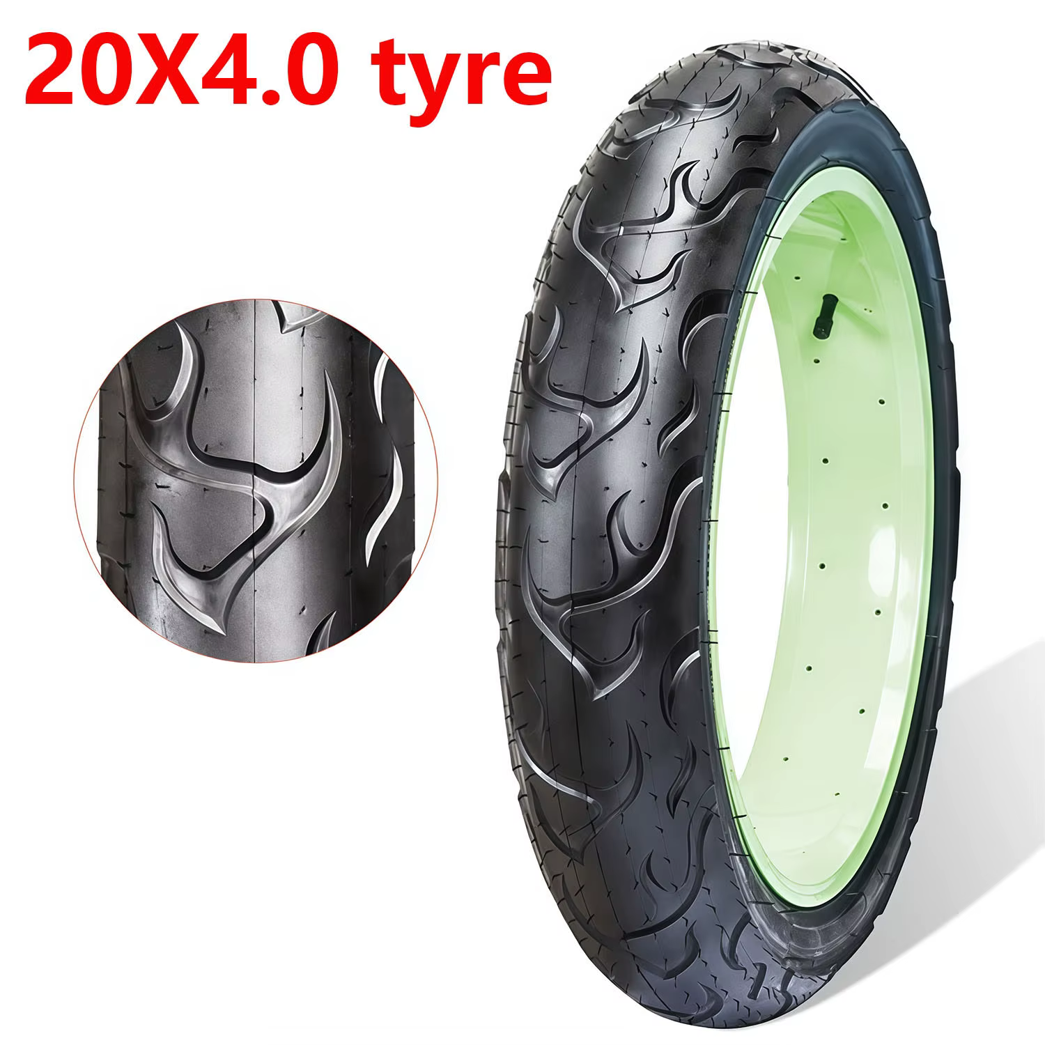 Pneu de vélo Fat Bike 20x4.0 avec chambre à air, pneu de vélo électrique pour la neige et la plage, 