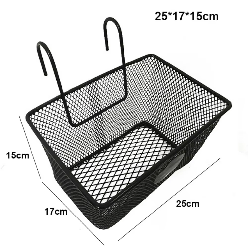 Nouveau panier avant en maille métallique pour vélo, 25*17*15cm, panier arrière noir pour trottinett