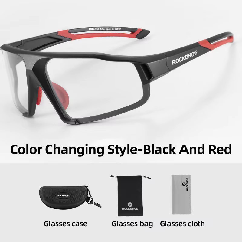 ROCKBROS lunettes de vélo lunettes de soleil photochromiques ultralégères grand cadre UV400 lunettes