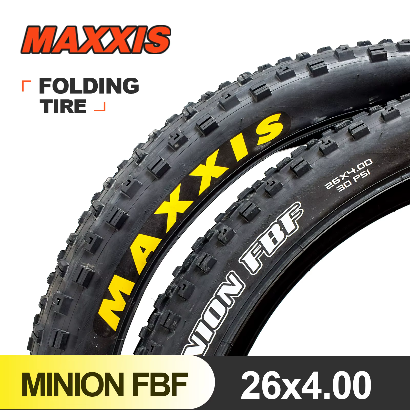 1 pièce Pneu VTT pliable MAXXIS 26 Minion FBF FBR 26*4.0 26*4.8 pour Trial Ride Fat Bike Plus, à fai