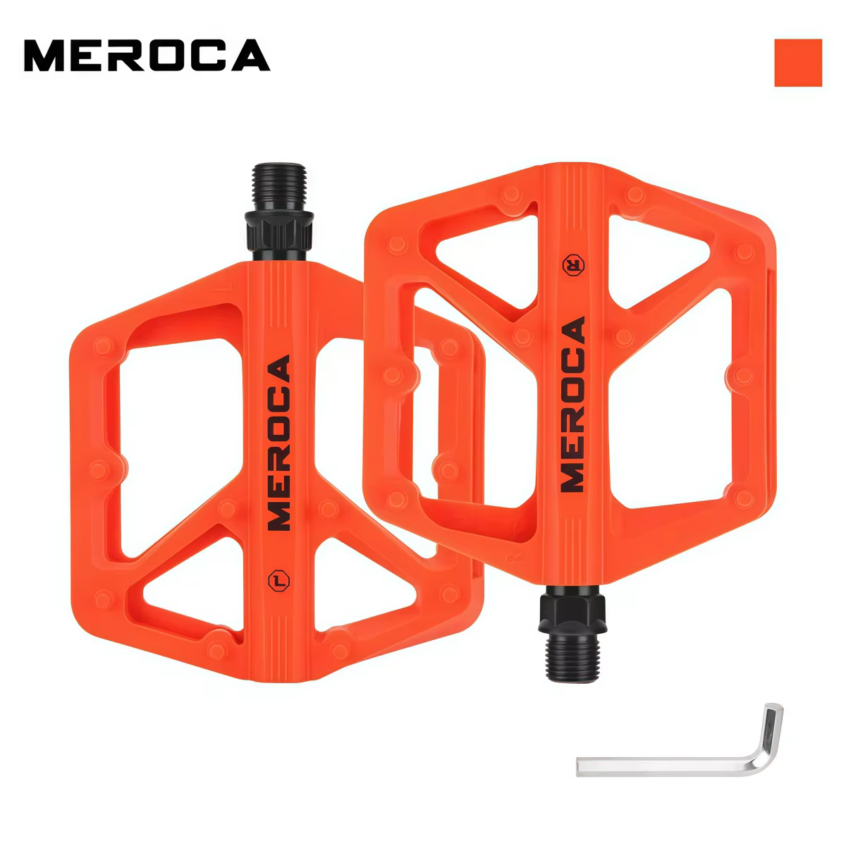 Pédales de vélo en nylon MEROCA, plateforme pour VTT et vélo de route, double roulement DU, bleu, ro