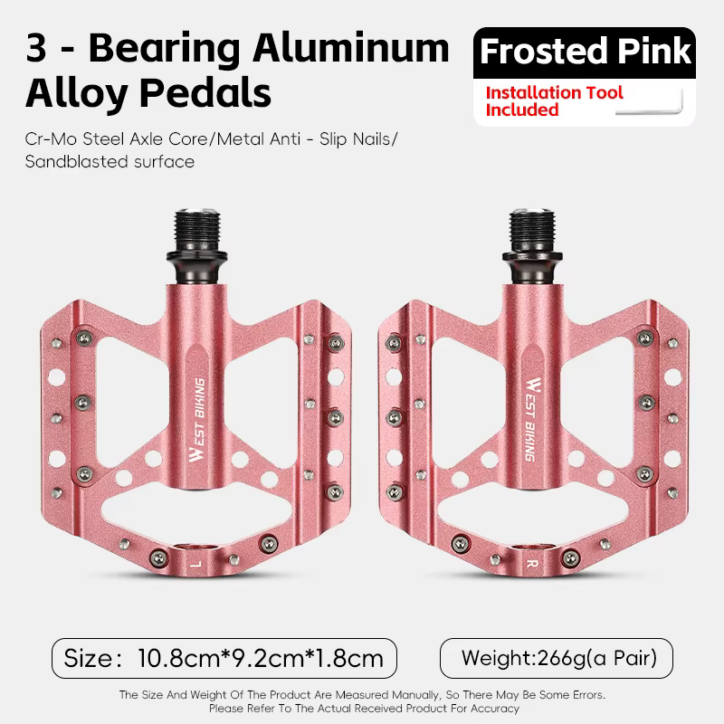 Pédales de vélo ultralégères en aluminium, 3 roulements scellés, économie de travail avec broches an