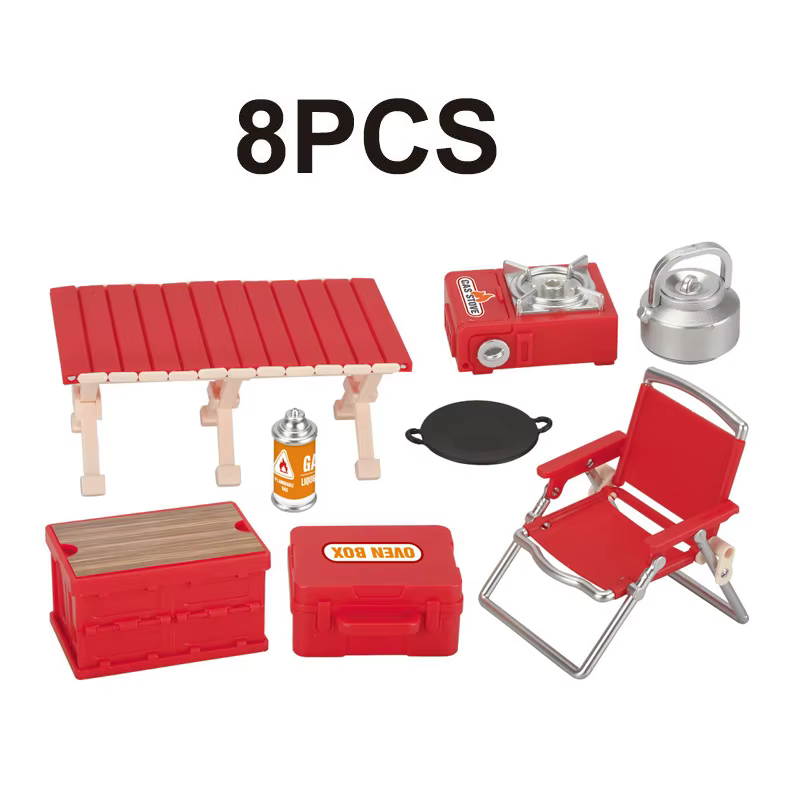 Ensemble de modèles miniatures pour camping et pique-nique, accessoires pour maison de poupée, décor