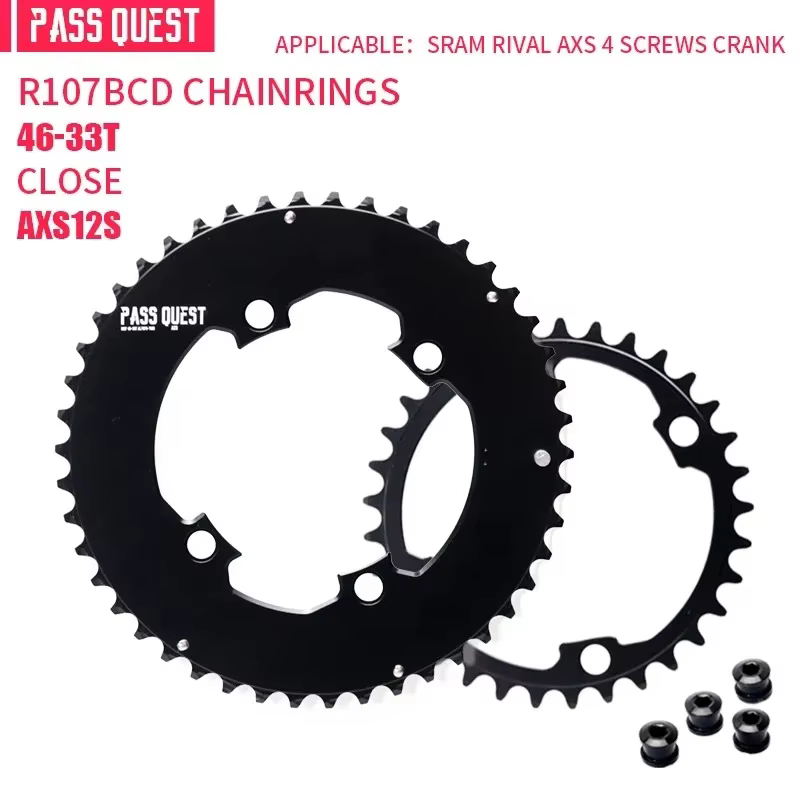 PASS QUEST 107BCD 2 × AERO Chainrings 46-33T 48-35T 50-37T 52-39T pour SRAM FORRival 107BCD FORAXS 1