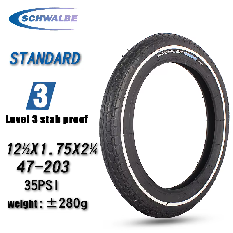 Schwalbe 12*1.75 enfants Balance vélo pneu 12 pouces vélo pneu pour vélo de course HS140 47-203 pneu