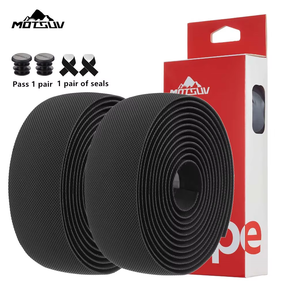 Bande de guidon de vélo enveloppe de bande de barre de poignée de vélo avec 2 bouchons de barre 2 pi