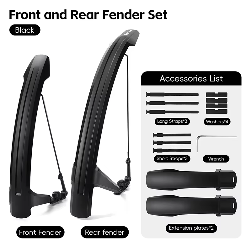 Nouveau Garde-boue de vélo garde-boue à couverture complète conception rationalisée double Support à