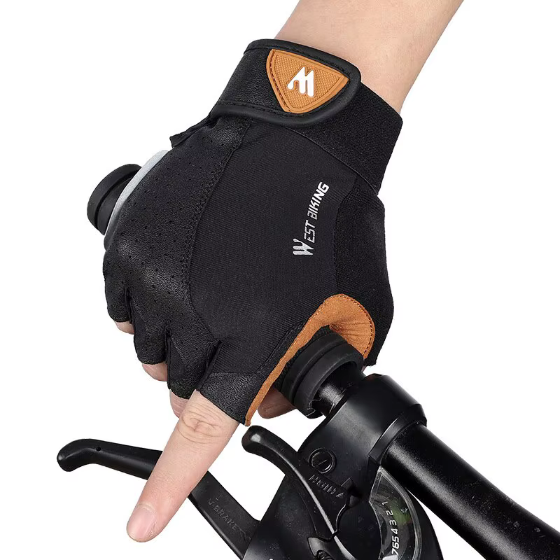 WEST BIKING-Gants de cyclisme demi-doigt pour hommes et femmes, gants de vélo VTT, course à pied, fi