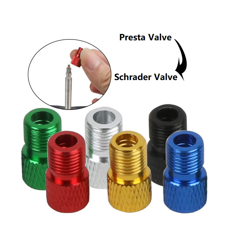 Adaptateur de Valve de vélo en alliage d'aluminium, conversion Presta en Valve Schrader, pompe à vél